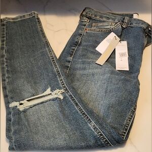 Nordstrom Topshop Blue Distressed Denim Skinny Jeans